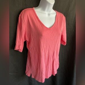 Ralph Lauren Coral Pink V-Neck Short Sleeve Tee